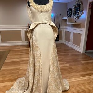 Elegant Cream Evening Gown